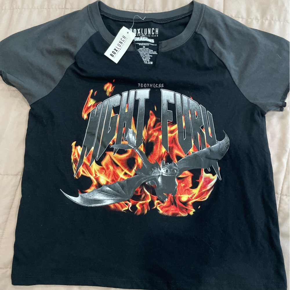 BoxLunch Kids Night Fury Short Sleeve Tee - Black and Gray